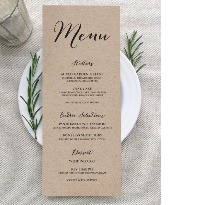 Menu Cards