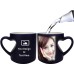 Personalised Heart Cut Handle Printed Mugs