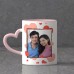 Personalised Heart Handle Printed Mugs